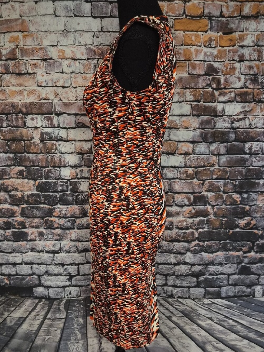 French Connection Red & Black Camo-Print Midi Dress - Picture 6 of 9